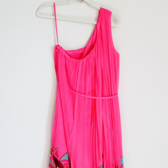 NWT Ted Baker Floral Pleated Asymmetrical Dress– Wedding & Party Ready - Picture 11 of 13